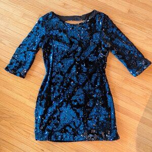 Zara Blue Sequin Mini Dress